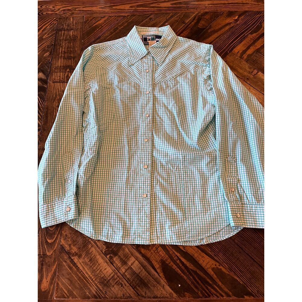 Western Cowgirl Retro Pearl Snap Shirt Women Medium Festival Button Up Farm Barn - Picture 2 of 9